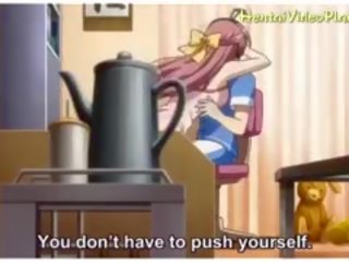 Gagah anime kanak-kanak perempuan dalam sauna
